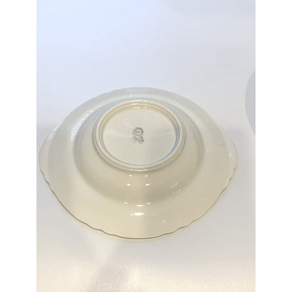 Vintage Dresden By Warwick Round Porcelain Floral Butter Dish With Lid & Gold Ha - Picture 4 of 12